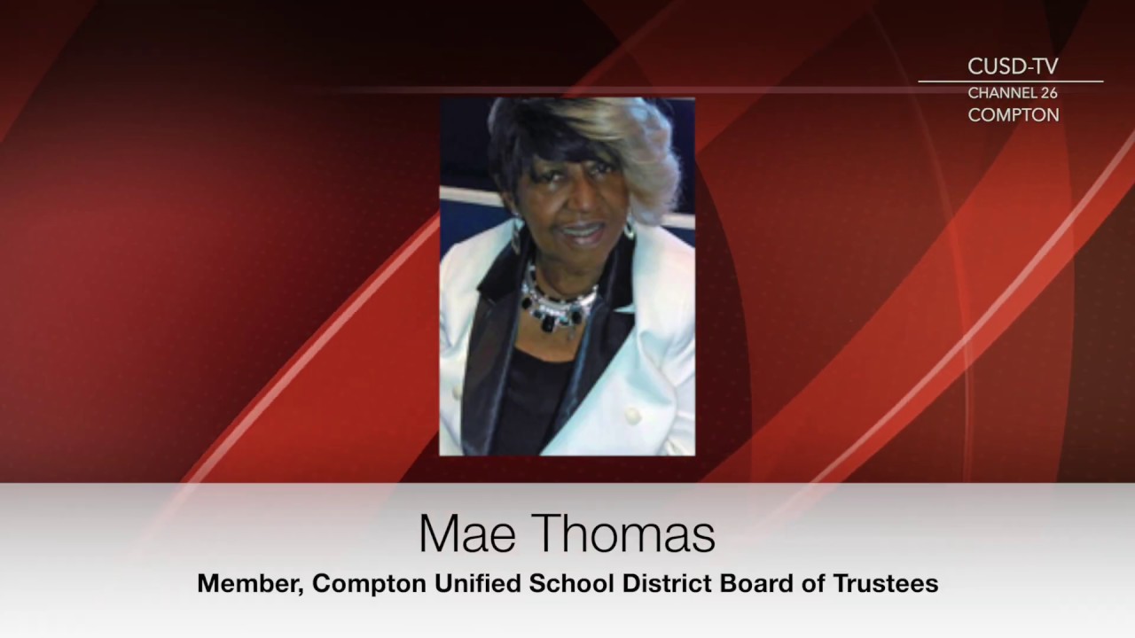 A thank you to our CUSD Educators from Compton School Board Member, Mae Thomas