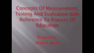 Test # Measurement # evaluation # education
