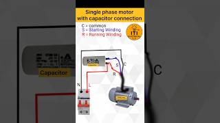 Single Phase Motor with Capacitor Connection | Wiring Diagram & Working | #shorts #diy #motor #eee