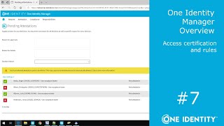One Identity Manager | Overview #7 | Access Certification and Rules