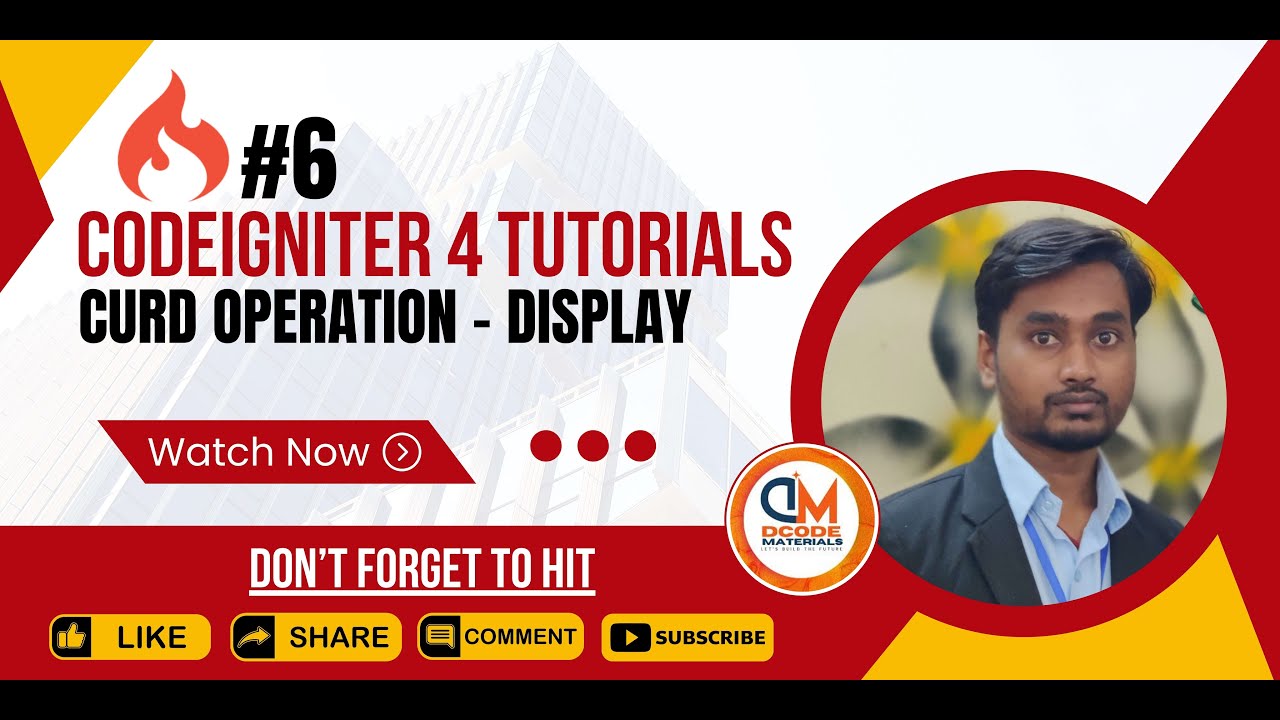 Fetch Data From Database Using Codeingiter 4 | Dcode Material - YouTube