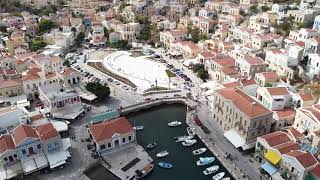 Drone Fly Over Symi, Greece