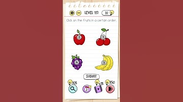 brain test level 117 Click on the fruit in a certain order