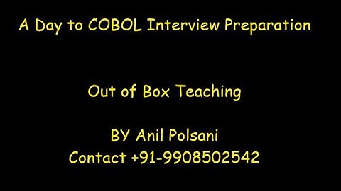 COBOL Interview Preparation Q&A |Next Batch Details See Description | Free Mock Interview