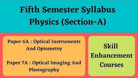 Degree 5th semester physics syllabus Paper-6A,7A *Section-A*  #bscphysics #semester5 #degreeclasses