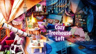 Cozy Treehouse Loft  ASMR Ambience | soft sounds (birds, paper, bubbling, dried plants)