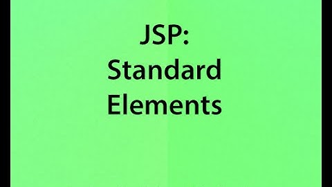 V21 Standard elements in JSP