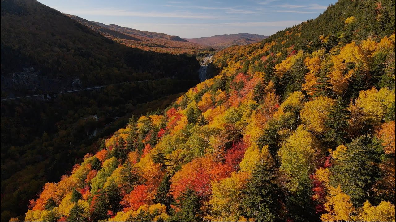Fall Foliage in The White Mountains (Drone Footage)