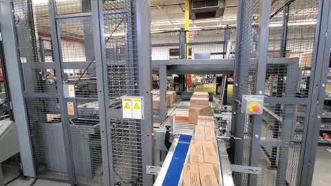 High speed palletizer for pasta products- From A-B-C Packaging Machine