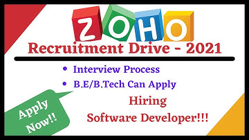 Zoho Off Campus Drive - 2021 | Hiring Freshers For Software Developer Role!!