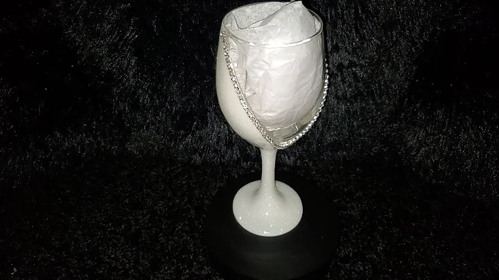 How to glitter and epoxy a wine glass with a rhinestone trim tutorial