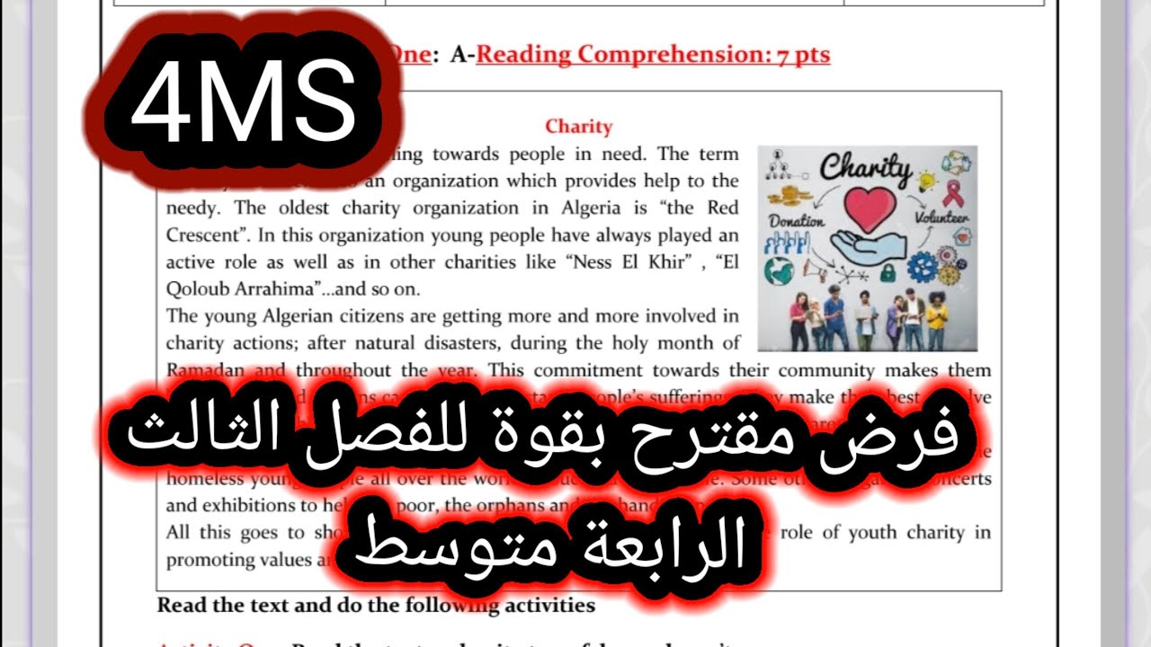 فرض مقترح بقوة للفصل الثالث الرابعة متوسط