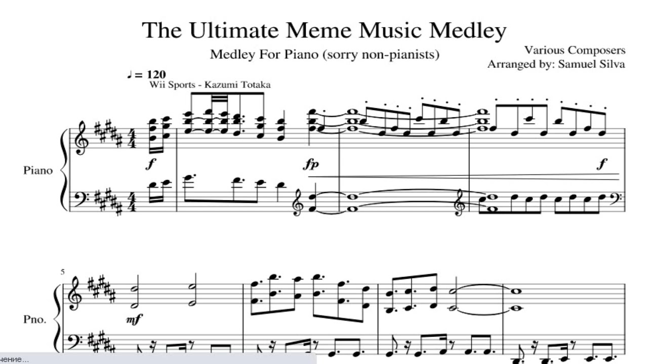 The Ultimate Piano Meme Medley Piano Sheet Music YouTube