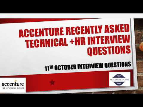 Accenture Recently Asked Hr And Technical Interview Questions 2021 Batch 11th October Questions Youtube