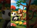 “Panda & Monkey’s Cute Garden Meet-Up!”🥰#panda #monkey