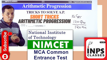 NIMCET : Short Tricks |Arithmetic Progression| by Nitin Sir |INPS CLASSES| #NIMCET2022 #NIMCET2023