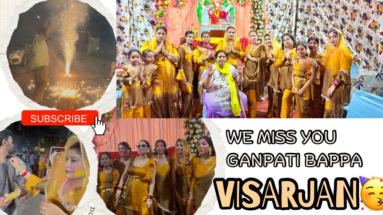We MISs you GANPATI BAPPA 🥺❤️ VISARJAN Day 🥳 bhut enjoy kiya hum sb ne😍💃🏻 