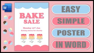 Famous How to make a SIMPLE POSTER, Flyer, Cake Sale poster in WORD | Easy Tutorial Profile