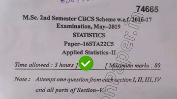 [2019] Mdu MSc Statistics 2nd Sem Applied Statistics Question Paper