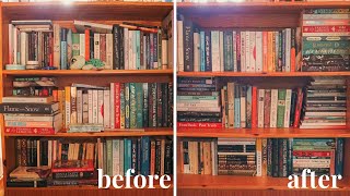 re-organise my bookshelf with me! (also kind of a bookshelf tour?)