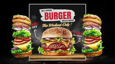How to Make a Delicious Burger Social Media Post Design in Photoshop CC Tutorial