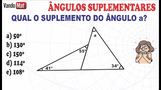 Qual O Suplemento Do Ângulo A Ângulos Suplementares