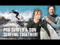 Pro surfer  son surfing together feat tim curran