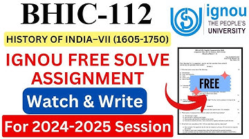 IGNOU BHIC-112 Solve Assignment 2024-2025 Download | IGNOU Free Assignment Download 2025 | #ignou