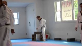4th Dan test brick and board breaking