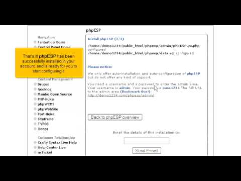 How to install phpESP from Fantastico