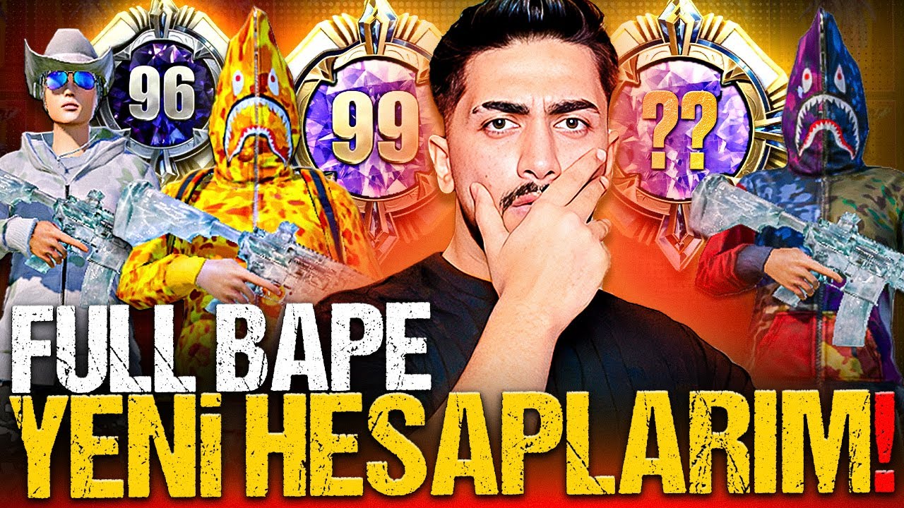 95+ KOLEKSİYON 3 Tane YENİ BAPELİ HESAP Aldım! (TR No1 çıktı!) | PUBG Mobile