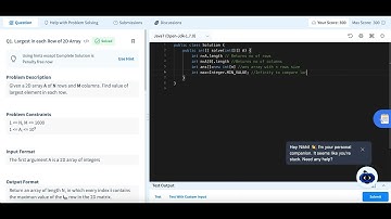 Largest Element in Each Row of 2d Array