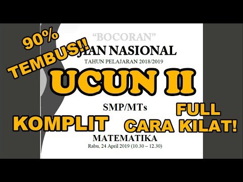 90 Tembus Unbk Ucun 2 Matematika Smp 2019 Full 40 Soal Youtube