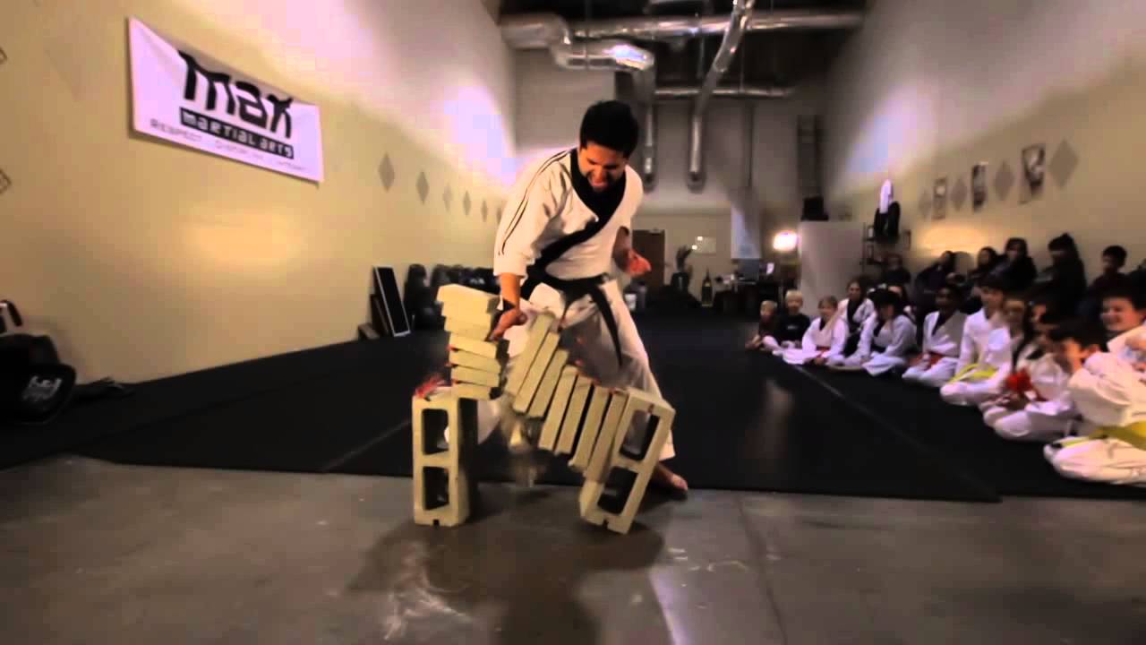 Seven Brick Break in Slow Motion