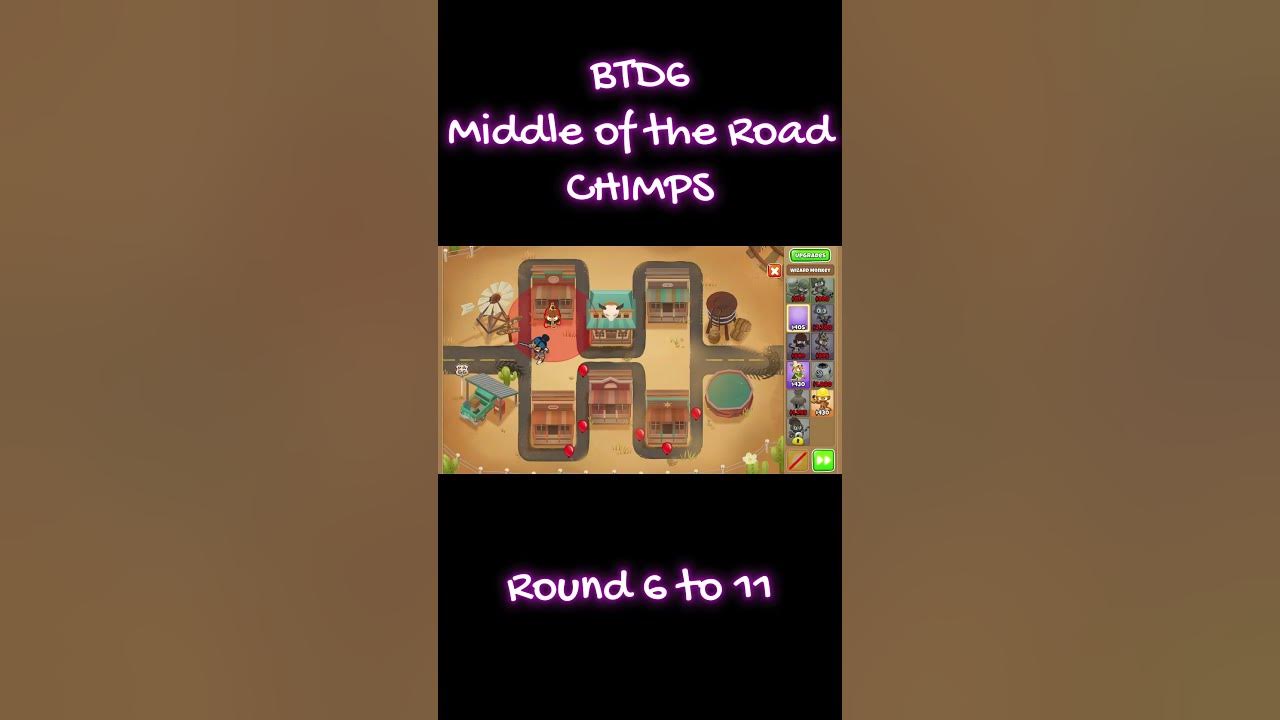 BTD6 Middle of the Road Chimps Round 6 to 11 #btd6 #btd6chimps #shorts