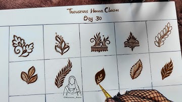 Henna Class day 30 | How to make Simple Basic Henna leaves | Learn Henna with Thouseen