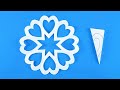 Paper Snowflakes Heart Cutting Easy \ How To Make a Snowflake out of Paper