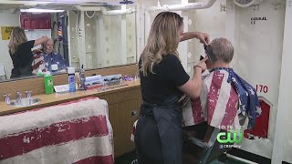 Battleship New Jersey Barber Shop Offered Free Hair Cuts Saturday