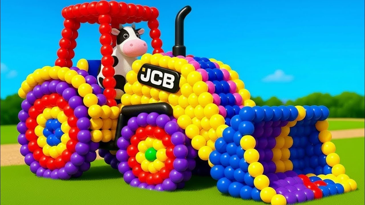 The mascot vibrato assistant JCB Excavator and Tractor on the football field is popular co produced1