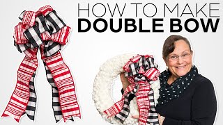 Easy Double Ribbon Bow Tutorial {Tree Topper}