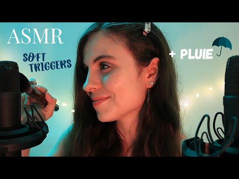 ASMR FRANCAIS 🌙 - 🌧TRIGGERS DOUX pour s'endormir (+ chuchotement) : scratching, brushing, crinkles..