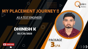 PLACEMENT ROADMAP | BE (CSE) Graduate placed as TEST ENGINEER from QSpiders Velachery