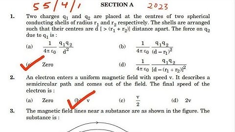 MCQ Physics Series 05 QP 2023 | code 55/4/1 | #class12 #physics #pyqs #mcq #exam #cbse #pyqcbse