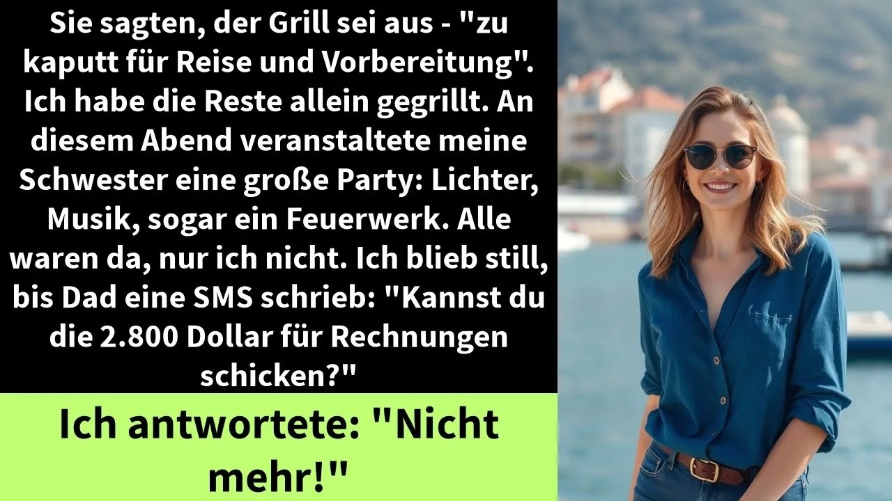 Sie sagten, der Grill sei aus   ＂zu kaputt für Reise und Vorbereitung＂  Ich habe die Reste allein