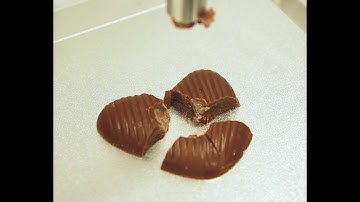 Chocolate heart texture analyzer penetration test on Valentine