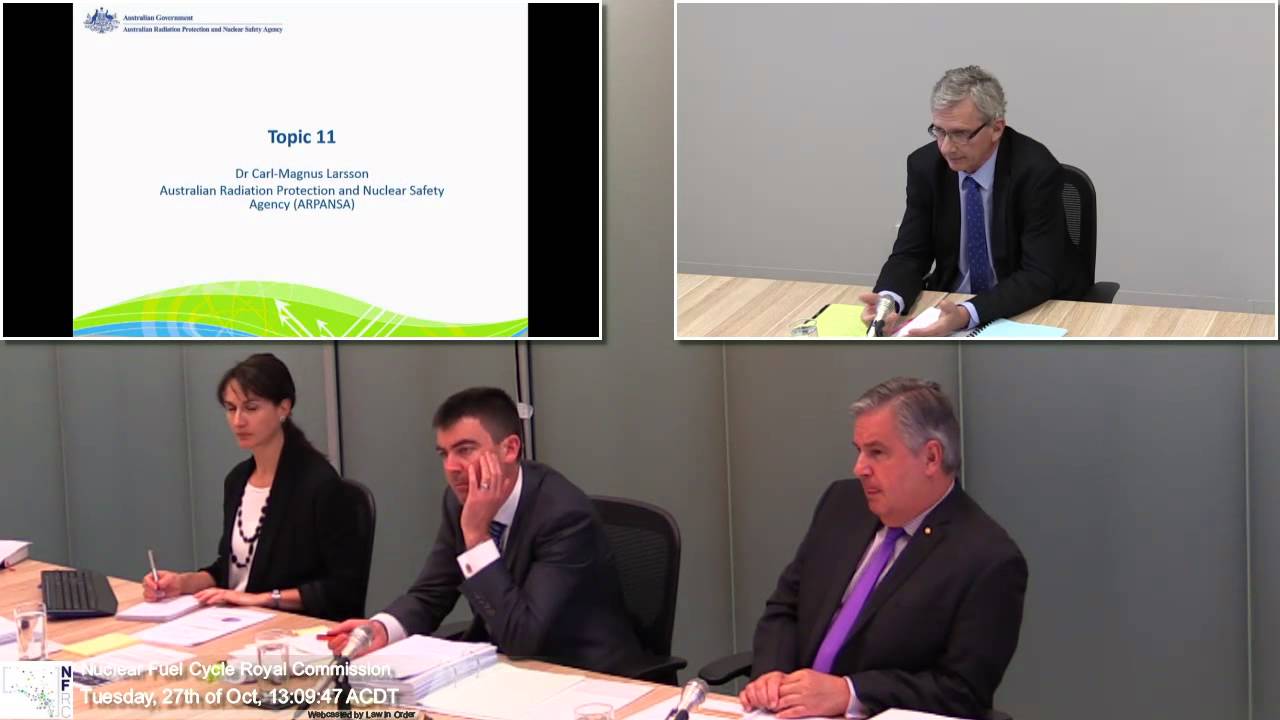 Dr. Carl Larsson - Impact of Radiation Release - Australian Nuclear Fuel Cycle Royal Commission