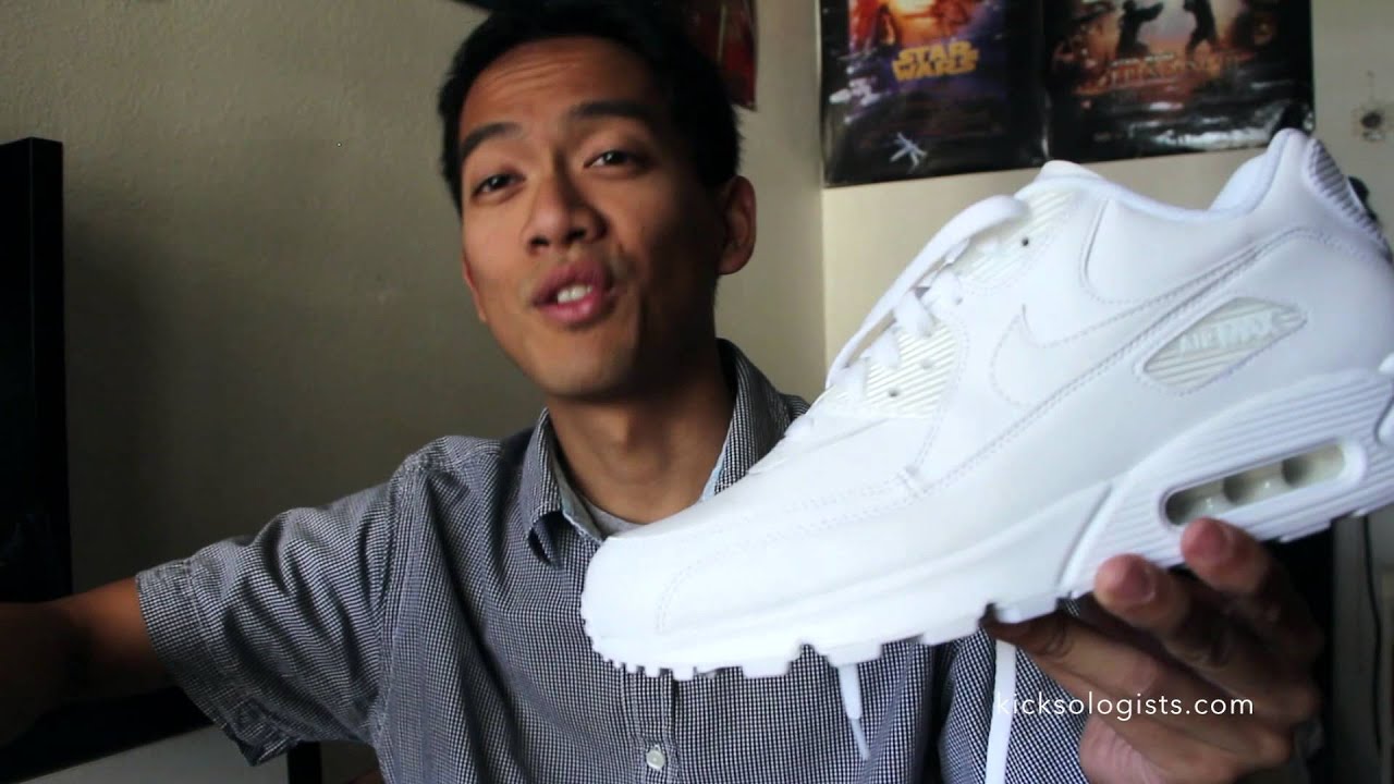 all white air max 90 on feet