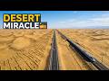 China's Desert Megabuild The 500km Highway & Railway through Taklamakan
