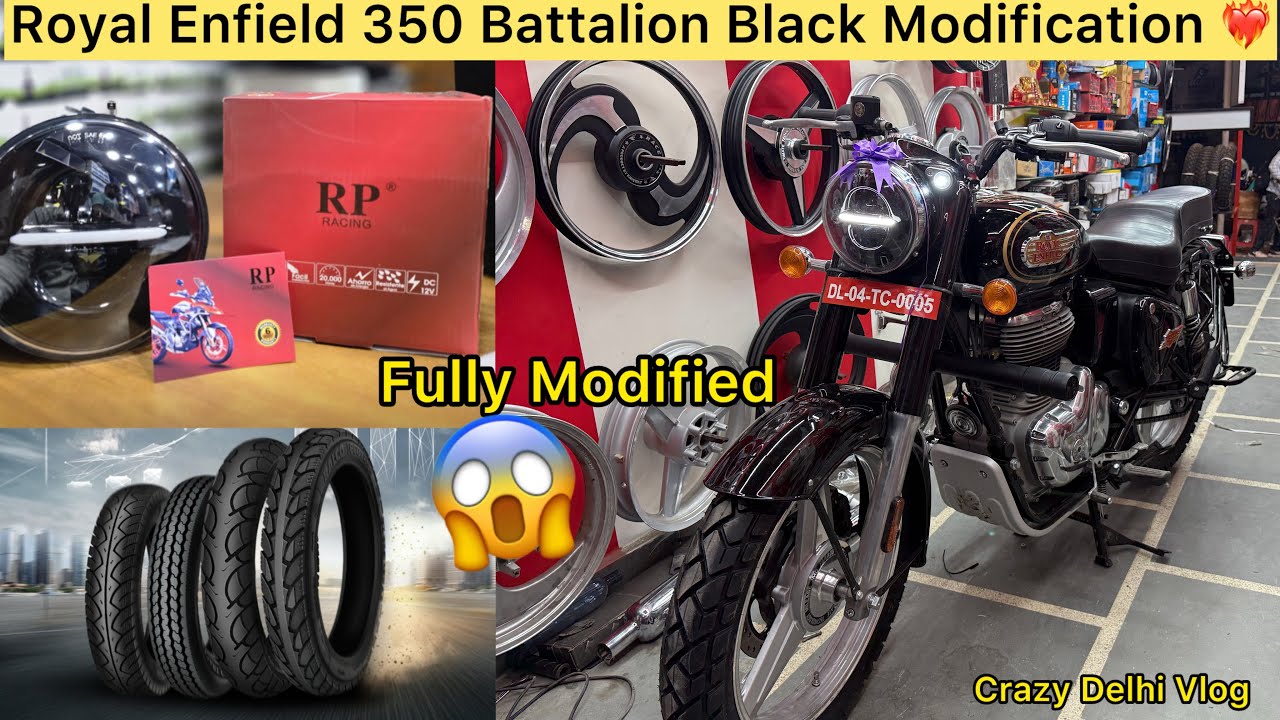 Battalion Black Bullet 350 Modifications | Mini Punjab Silencer | Bullet 350 Standard 2025 Modified