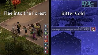 Flee into the Forest Project Zomboid Winter is Coming Challange